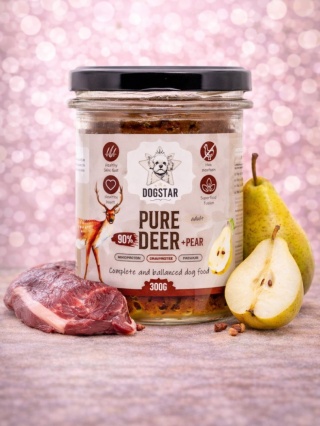 DOGSTAR Pure Deer - karma mokra dla psa jeleń z gruszką - 300g