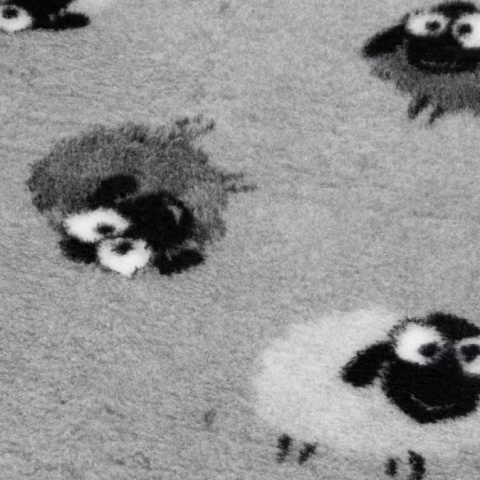 DRY BED - antypoślizgowy - szare owieczki - 75x50 cm