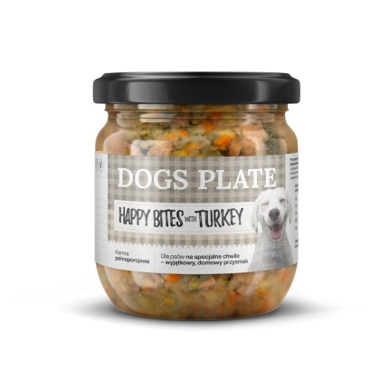 Dogs Plate Happy Bites z indykiem - smakowity posiłek dla psa 380g