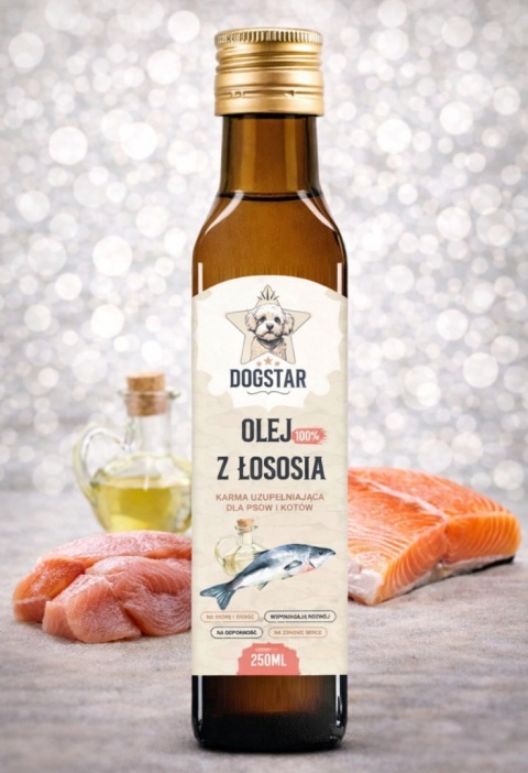 Dogstar – Olej z łososia dla psa i kota – 250 ml