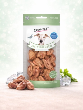 Dokas – Liofilizowane serca kacze dla psa – 22g