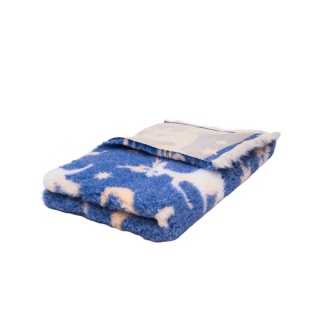 Dry Bed 28 mm – granatowy w renifery – świąteczne, antypoślizgowe legowisko dla psa i kota - 75x50cm