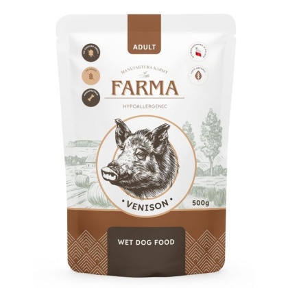 FARMA Manufaktura Dziczyzna 500g – Saszetka Karma Premium dla Psów Dorosłych