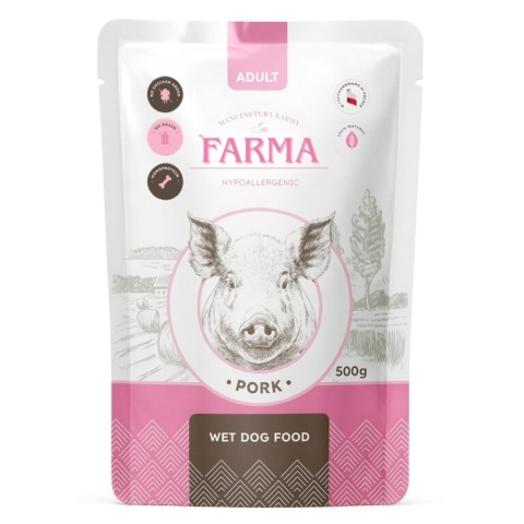 FARMA Manufaktura Wieprzowina 500g – Saszetka Karma Premium dla Psów Dorosłych