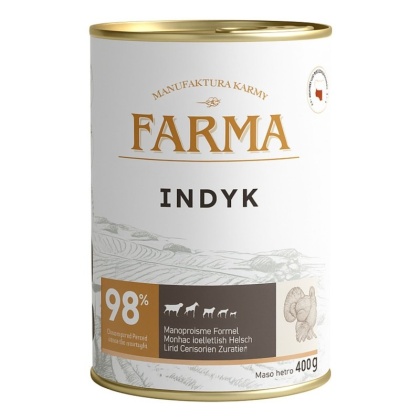 FARMA – Select Indyk 400g – Monoproteinowa karma mokra dla psa