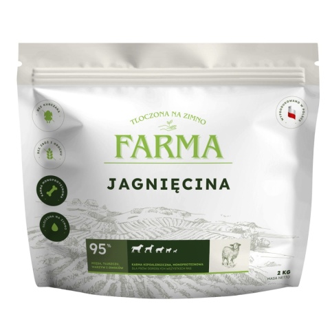 Farma karma sucha dla psa tłoczona na zimno Jagnięcina 2kg