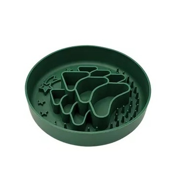 Fiboo - Świąteczna miska spowalniająca dla psa Slow Fiboowl XMAS Ciemny zielony