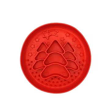 Fiboo - Świąteczna miska spowalniająca dla psa Slow Fiboowl XMAS czerwony