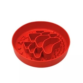 Fiboo - Świąteczna miska spowalniająca dla psa Slow Fiboowl XMAS czerwony