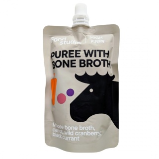 Food Studio Chefs PUREE dla psów z bulionem kostnym z ŁOSIA z marchewką, dziką żurawiną i czarną porzeczką 150ml