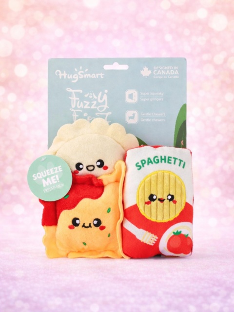 HUG SMART - zestaw 3 mini zabawek dla psa - PASTA FRIENDS