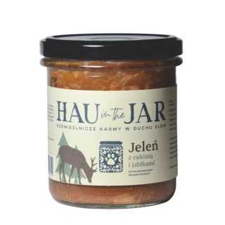 "Hau in the Jar" gotowana karma mokra dla psów – Jeleń z cukinią - 350g