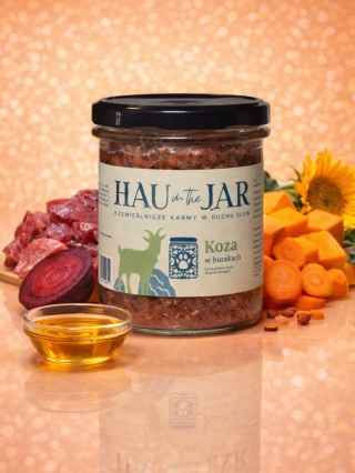 Hau in the Jar gotowana karma mokra dla psów – Koza w burakach 350g
