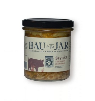 Hau in the Jar mokra karma dla psa – szynka z patisonem i brokułami 350g