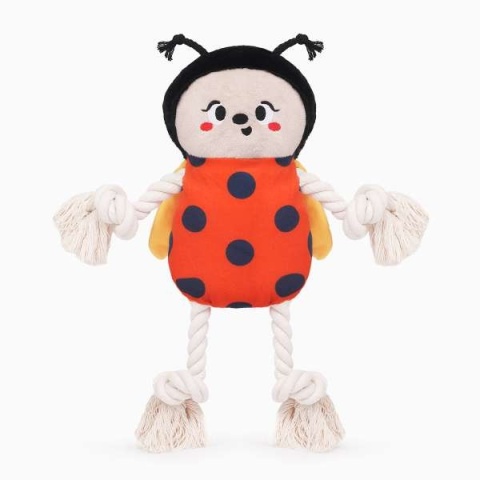 Hug Smart Puppy Garden – Ladybug - zabawka dla psa - urocza biedronka ze sznurem