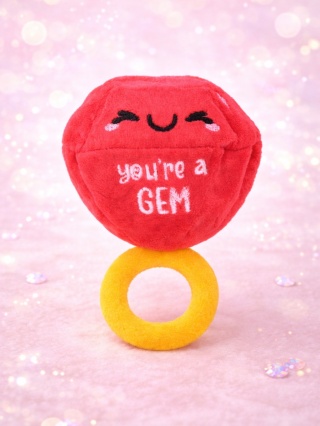 HugSmart – Woof Love – Vday Ring 13 cm Zabawka dla psa z piłką jeżową – zabawka i piłka 2w1