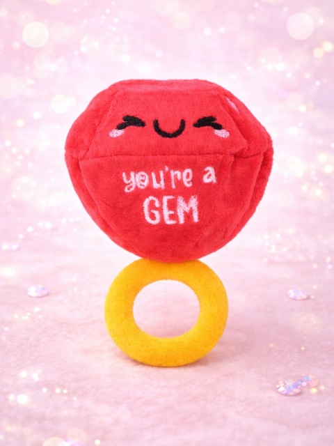 HugSmart – Woof Love – Vday Ring 13 cm  Zabawka dla psa z piłką jeżową – zabawka i piłka 2w1