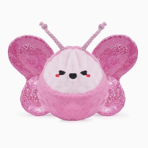Hugsmart Puppy Garden Butterfly Ball – zabawka dla psa 2w1 z piłką - brokatowy motylek