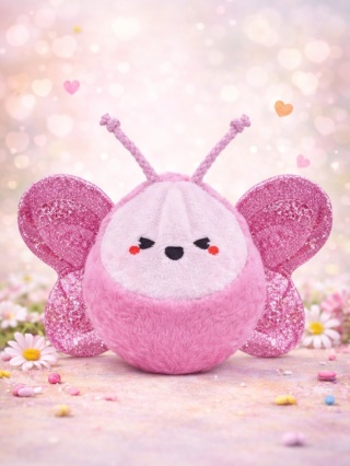 Hugsmart Puppy Garden Butterfly Ball – zabawka dla psa 2w1 z piłką - brokatowy motylek