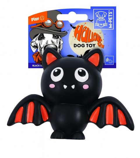 M-Pets – Halloweenowa lateksowa zabawka dla psa – czarny nietoperz