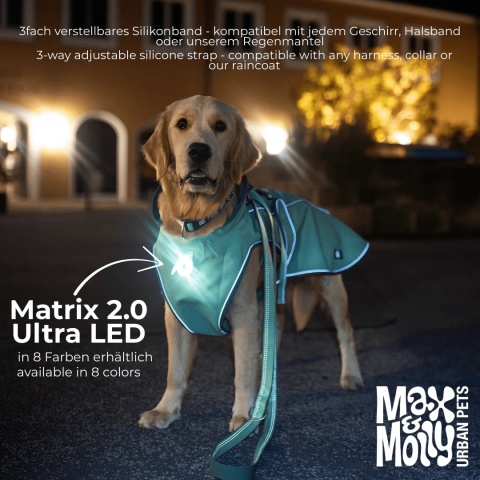 Max&Molly Matrix 2.0 Ultra LED – lampka dla psa pastelowy niebieski