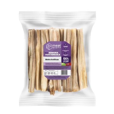 Meat Stuff – Skóra królicza 15 cm (100 g) – naturalny gryzak dla psów