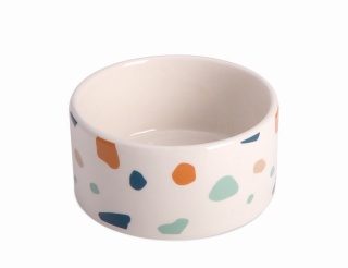 Miska ceramiczna dla psa – kolorowe plamki – 10×5 cm