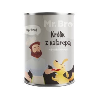 Mr. Bro Królik z Kalarepą 400g – Monoproteinowa karma mokra dla psa
