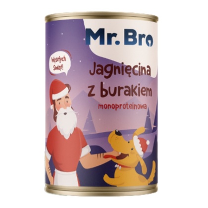 Mr. Bro – karma mokra dla psa- edycja świąteczna – Jagnięcina z Burakiem – 400g