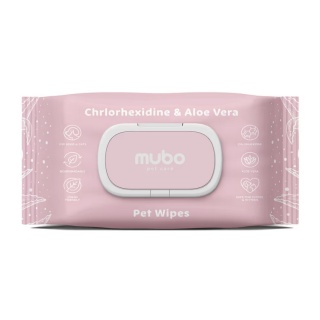 Mubo Chlorhexidine & Aloe Vera Pet Wipes 40 szt. – chusteczki z chlorheksydyną i aloesem dla psa i kota 20x30 cm