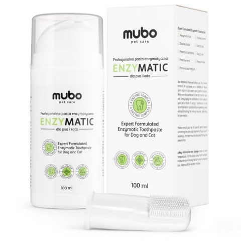 Mubo EnzyMatic Toothpaste – profesjonalna pasta enzymatyczna dla psa i kota z czyścikiem 100 ml