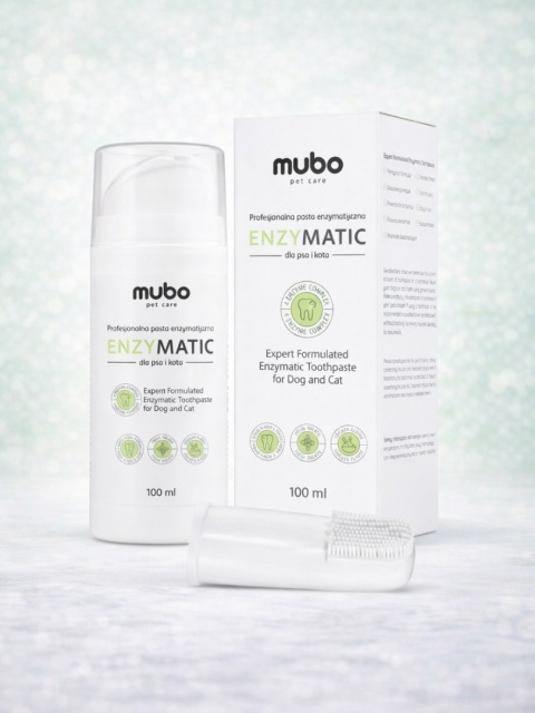 Mubo EnzyMatic Toothpaste – profesjonalna pasta enzymatyczna dla psa i kota z czyścikiem 100 ml