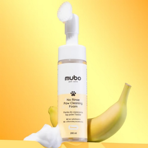 Mubo No Rinse Paw Cleaning Foam Banana 200 ml – pianka do czyszczenia łap psa i kota bez spłukiwania