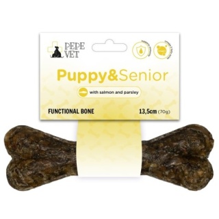PEPE VET – Kość do żucia Puppy & Senior 13,5 cm - wsparcie stawów i kondycji psa