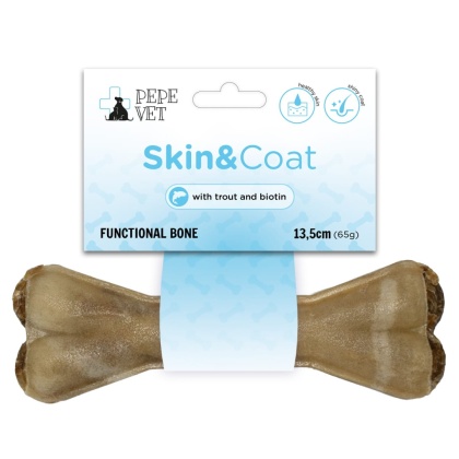 PEPE VET – Kość do żucia dla psa Skin&Coat 13,5 cm z pstrągiem i biotyną