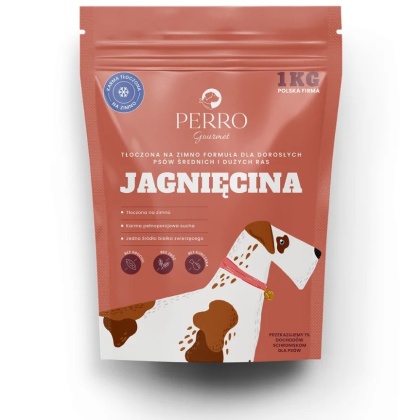 PERRO Gourmet Jagnięcina - karma tłoczona na zimno dla psów dorosłych średnich i dużych ras 1kg