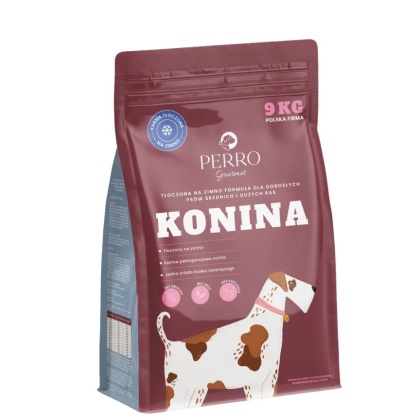 PERRO Gourmet Konina – Karma tłoczona na zimno dla psów dorosłych średnich i dużych ras 9kg