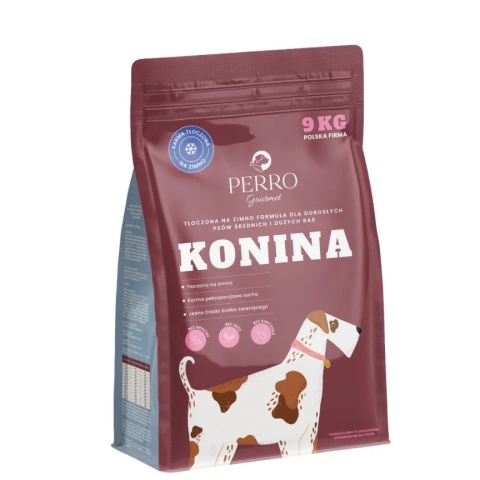 PERRO Gourmet Konina – Karma tłoczona na zimno dla psów dorosłych średnich i dużych ras 9kg