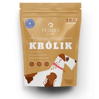 PERRO Gourmet Królik - Karma tłoczona na zimno dla psów dorosłych średnich i dużych ras 1kg