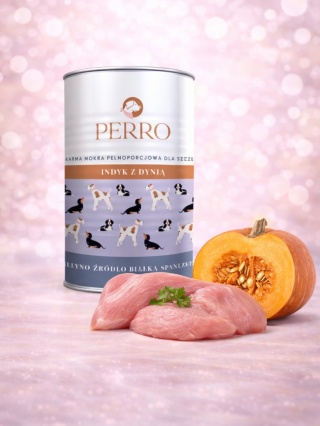 PERRO karma mokra JUNIOR Indyk i dynia - dla szczeniąt - 400g