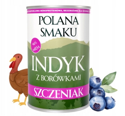 POLANA SMAKU - karma mokra dla szczeniąt - indyk z borówkami - 400g