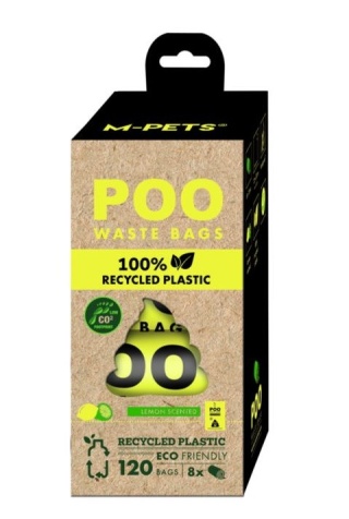POO woreczki na psie odchody - 100% Recycled Plastic (120 szt) - Cytryna