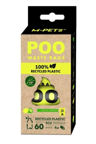POO woreczki na psie odchody - 100% Recycled Plastic (60 szt) - Cytryna