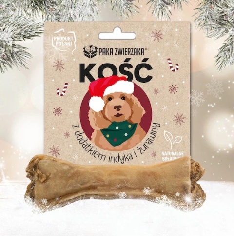 Paka Zwierzaka - Kość Świąteczna dla psa z dodatkiem indyka i żurawiny 12cm