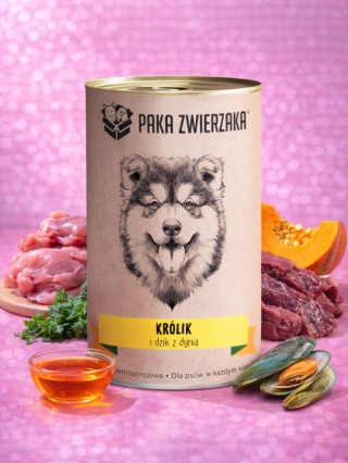 Paka Zwierzaka karma mokra Królik i dzik z dynią (400g)
