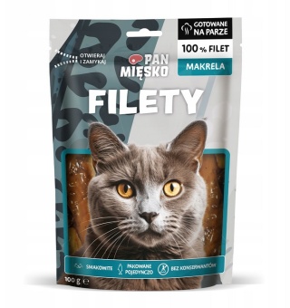 Pan Mięsko – gotowany filet z makreli dla psów i kotów – 100 g