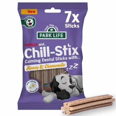 Park life - Chill Stix relaksujące gryzaki dentystyczne dla psa - miód i rumianek - 7szt