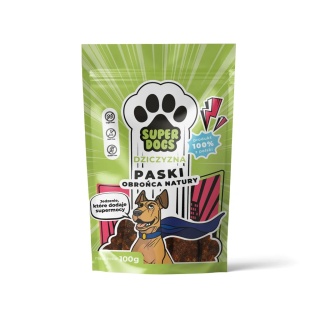 Paski mięsne dla psa - SUPERDOGS Obrońca Natury - Dziczyzna - 100g
