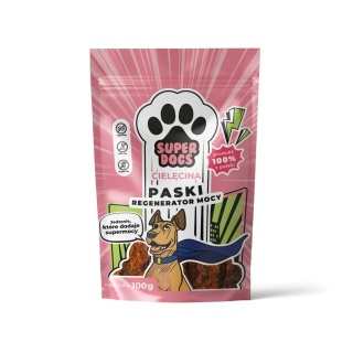 Paski mięsne dla psa - SUPERDOGS Regenerator Mocy - Cielęcina - 100g