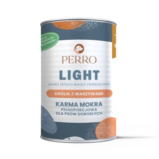 Perro - Karma mokra Light Królik z warzywami – monobiałkowa formuła dla psów dorosłych 400g